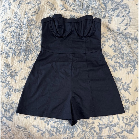Maeve Dresses & Skirts - New with Tags Maeve Strapless Bustier Navy Blue Romper Structured Bust, Size 6